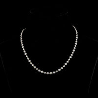 14K Yellow Gold Station Line Tennis Necklace with 10.32 Carats Lab-Grown Diamonds - E-F Color, VS1 Clarity, Prong & Bezel Setting with Black Rhodium Accents - Covaloro Fine Jewelry
