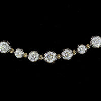 14K Yellow Gold Station Line Tennis Necklace with 10.32 Carats Lab-Grown Diamonds - E-F Color, VS1 Clarity, Prong & Bezel Setting with Black Rhodium Accents - Covaloro Fine Jewelry