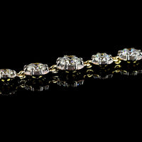14K Yellow Gold Station Line Tennis Necklace with 10.32 Carats Lab-Grown Diamonds - E-F Color, VS1 Clarity, Prong & Bezel Setting with Black Rhodium Accents - Covaloro Fine Jewelry