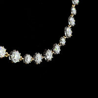14K Yellow Gold Station Line Tennis Necklace with 10.32 Carats Lab-Grown Diamonds - E-F Color, VS1 Clarity, Prong & Bezel Setting with Black Rhodium Accents - Covaloro Fine Jewelry