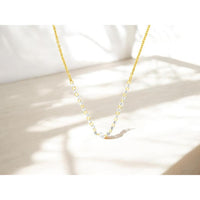 14K Yellow Gold Station Necklace with 0.50 Carat Diamonds - Royal Jewelry