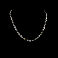 14K Yellow Gold Station Necklace with 10.78 Carat Lab Grown Brilliant Cut Diamonds - Black Rhodium Bezel and Prong Setting - Covaloro Fine Jewelry