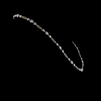 14K Yellow Gold Station Necklace with 10.78 Carat Lab Grown Brilliant Cut Diamonds - Black Rhodium Bezel and Prong Setting - Covaloro Fine Jewelry
