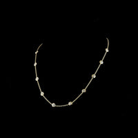 14K Yellow Gold Station Necklace with 10 Bezel-Set Round Lab Diamonds - 1.98 Carats Total Diamond Weight - Covaloro Fine Jewelry
