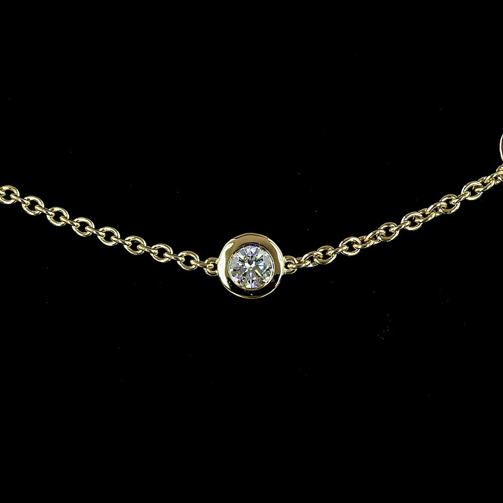 14K Yellow Gold Station Necklace with 10 Bezel-Set Round Lab Diamonds - 1.98 Carats Total Diamond Weight - Covaloro Fine Jewelry