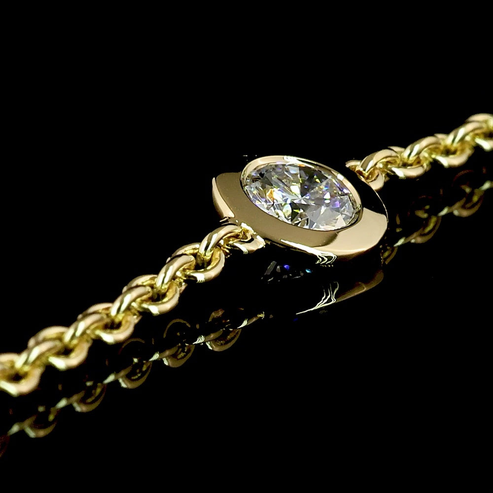 14K Yellow Gold Station Necklace with 10 Bezel-Set Round Lab Diamonds - 1.98 Carats Total Diamond Weight - Covaloro Fine Jewelry