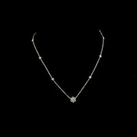 14K Yellow Gold Station Necklace with 13 Round Brilliant Cut Lab Diamonds - 0.86 Carats Total Weight, E-F VS1 Clarity - Covaloro Fine Jewelry
