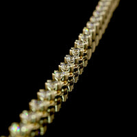 14K Yellow Gold Station Necklace with 27 U-Prong Set Round Lab Grown Diamonds - 3.20 Carat Total Weight, E-F Color, VS Clarity - Covaloro Fine Jewelry