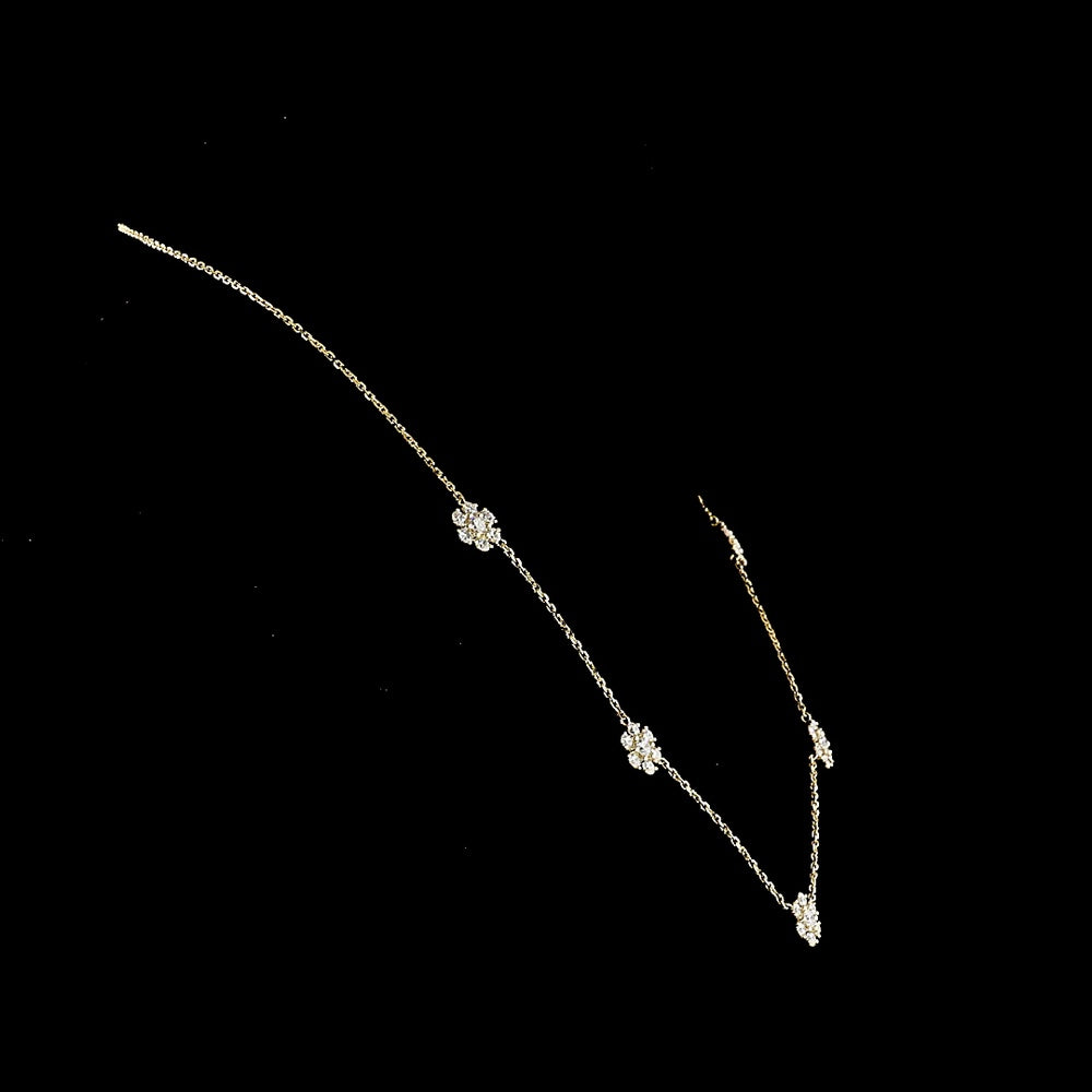 14K Yellow Gold Station Necklace with 35 Round Brilliant Cut Lab Diamonds - 2.05 Carat Total Diamond Weight - Covaloro Fine Jewelry