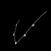 14K Yellow Gold Station Necklace with 35 Round Brilliant Cut Lab Diamonds - 2.05 Carat Total Diamond Weight - Covaloro Fine Jewelry