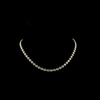 14K Yellow Gold Station Necklace with 55 Round Brilliant Cut Lab Diamonds - 8.14 Carat Total Weight, E-F Color VS1 Clarity - Covaloro Fine Jewelry