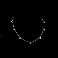 14K Yellow Gold Station Necklace with 7 Bezel-Set Round Lab Diamonds - 2.81 Carat Total Weight, E-F Color VS1 Clarity - Covaloro Fine Jewelry