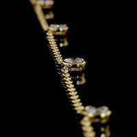 14K Yellow Gold Station Necklace with 7 Bezel-Set Round Lab Diamonds - 2.81 Carat Total Weight, E-F Color VS1 Clarity - Covaloro Fine Jewelry