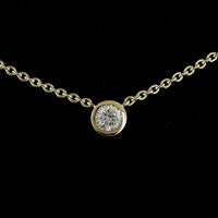 14K Yellow Gold Station Necklace with 7 Bezel-Set Round Lab Diamonds - 2.84 Carat Total Diamond Weight - Covaloro Fine Jewelry