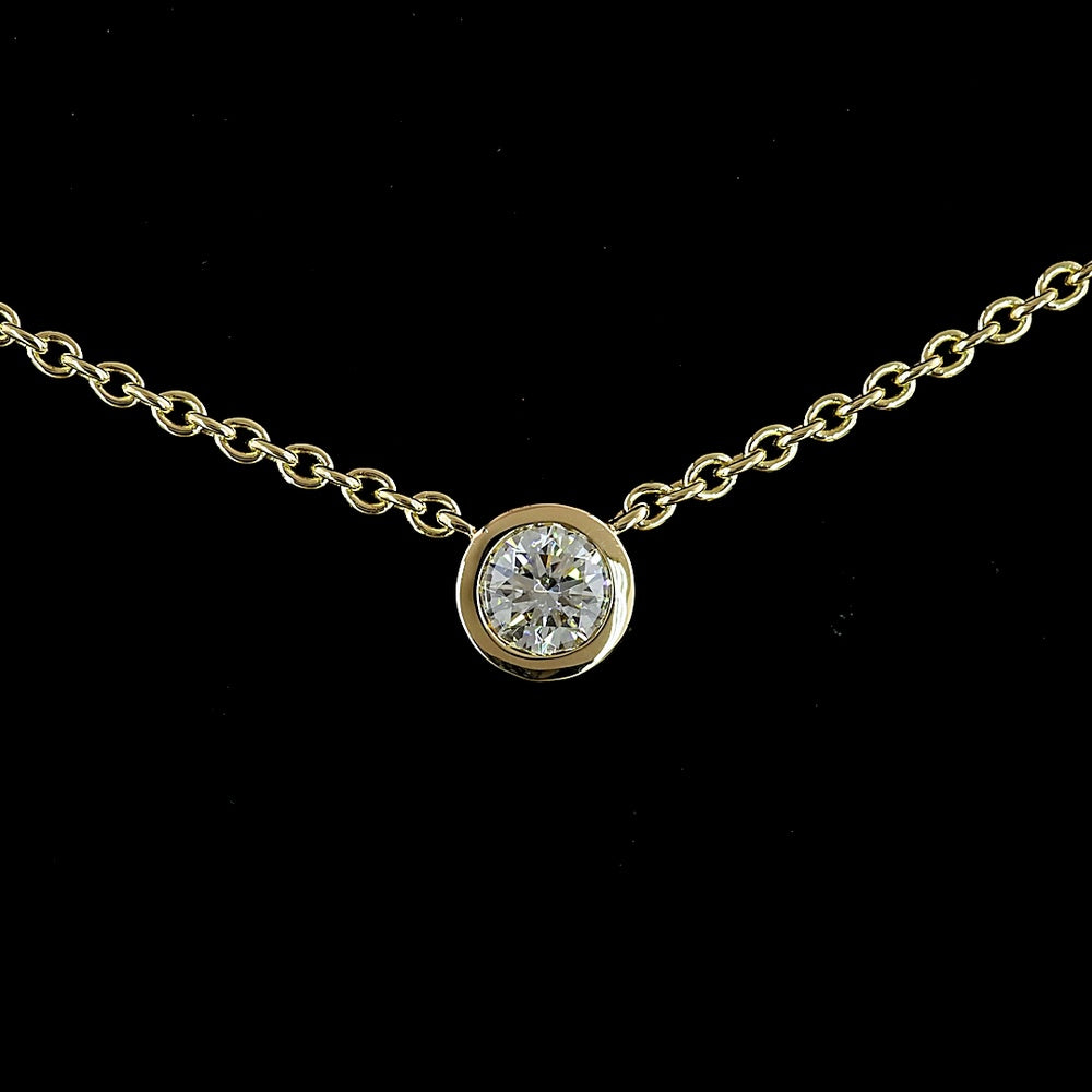14K Yellow Gold Station Necklace with 7 Bezel-Set Round Lab Diamonds - 2.84 Carat Total Diamond Weight - Covaloro Fine Jewelry