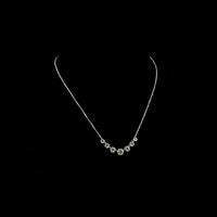 14K Yellow Gold Station Necklace with 7 Prong Set Brilliant Cut Round Lab Diamonds - 2.77 Carat Total Weight - Covaloro Fine Jewelry