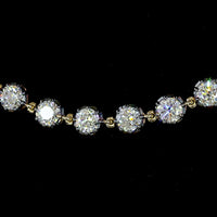 14K Yellow Gold Station Necklace with 72 Brilliant Cut Lab Diamonds - 10.56 Carat Total Weight, E-F Color VS Clarity with Prong and Bezel Black Rhodium Settings - Covaloro Fine Jewelry
