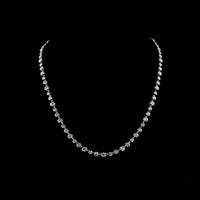 14K Yellow Gold Station Necklace with 73 Round Brilliant Cut Lab Diamonds - 11.06 Carat Total Weight with E-F Color and VS1 Clarity - Covaloro Fine Jewelry