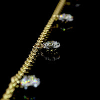 14K Yellow Gold Station Necklace with 9 Round Brilliant Cut Lab Diamonds - Black Rhodium Bezel Detail - 1.94 Carat Total Diamond Weight - Covaloro Fine Jewelry