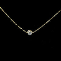 14K Yellow Gold Station Necklace with 9 Round Brilliant Cut Lab Grown Diamonds - 1.76 Carat Total Weight - Covaloro Fine Jewelry