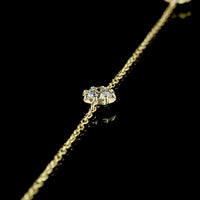 14K Yellow Gold Station Necklace with 9 Round Brilliant Cut Lab Grown Diamonds - 1.76 Carat Total Weight - Covaloro Fine Jewelry