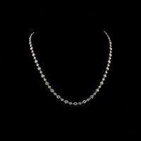 14K Yellow Gold Station Necklace with Alternating Brilliant Round Lab Diamonds - 10.34 Carat Total Weight, E-F VS Clarity, Black Rhodium Bezel & Prong Settings - Covaloro Fine Jewelry
