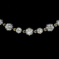 14K Yellow Gold Station Necklace with Alternating Brilliant Round Lab Diamonds - 10.34 Carat Total Weight, E-F VS Clarity, Black Rhodium Bezel & Prong Settings - Covaloro Fine Jewelry