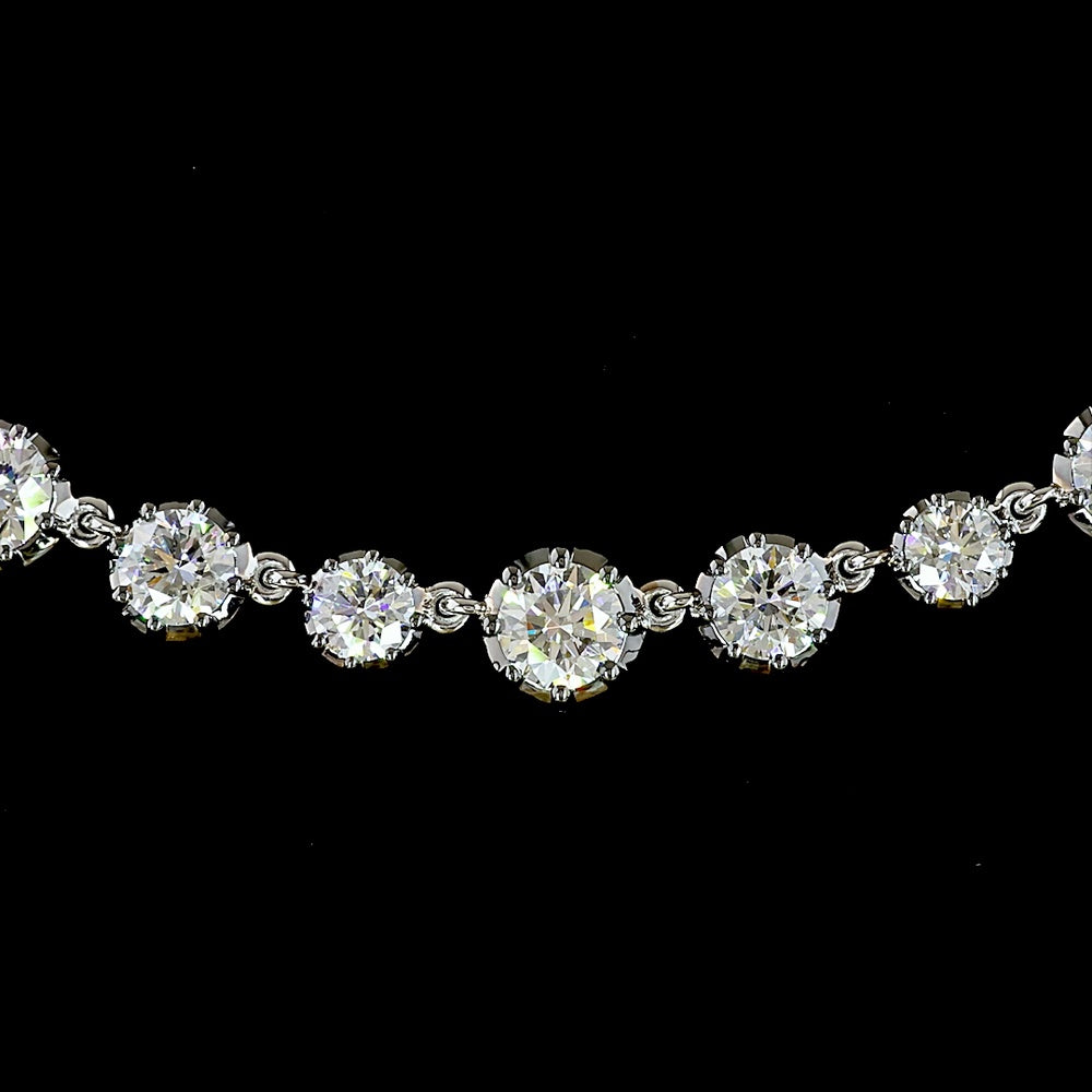 14K Yellow Gold Station Necklace with Alternating Prong and Black Rhodium Bezel Set Round Lab Diamonds - 10.36 Carat Total Weight - Covaloro Fine Jewelry