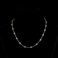 14K Yellow Gold Station Necklace with Bezel Set Marquise and Emerald Cut Lab Diamonds - 2.77 Carats Total Diamond Weight - Covaloro Fine Jewelry