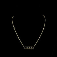 14K Yellow Gold Station Necklace with Bezel Set Round Lab Diamonds - 0.42 Total Carat Weight - Covaloro Fine Jewelry