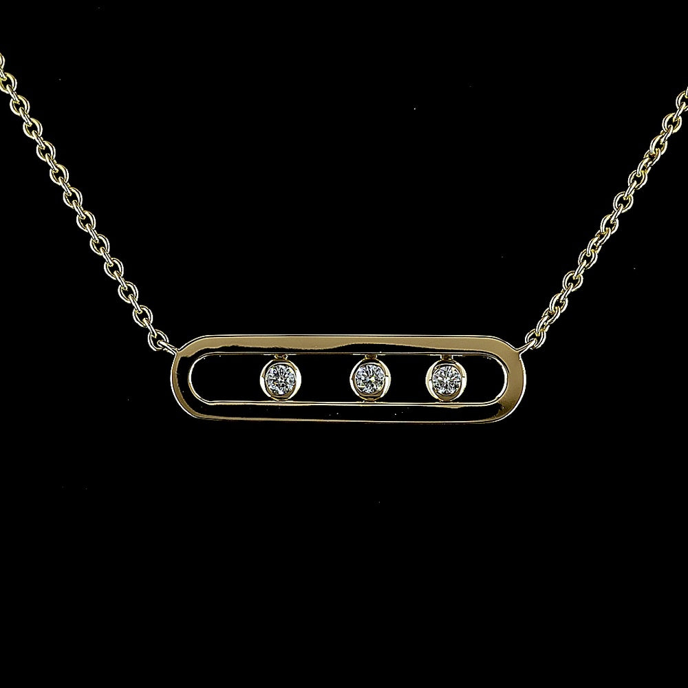 14K Yellow Gold Station Necklace with Bezel Set Round Lab Diamonds - 0.42 Total Carat Weight - Covaloro Fine Jewelry