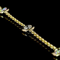 14K Yellow Gold Station Necklace with Bezel Set Round Lab Diamonds - 1.53 Carat Total Weight - Covaloro Fine Jewelry