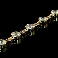 14K Yellow Gold Station Necklace with Bezel Set Round Lab Diamonds - 5.88 Carat Total Weight, 50 Stones - Covaloro Fine Jewelry
