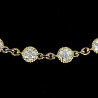 14K Yellow Gold Station Necklace with Bezel Set Round Lab Diamonds - 5.88 Carat Total Weight, 50 Stones - Covaloro Fine Jewelry