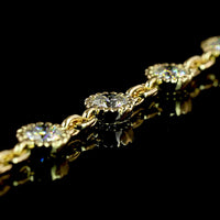 14K Yellow Gold Station Necklace with Bezel Set Round Lab Diamonds - 6.24 Carat Total Weight, E-F Color, VS Clarity - Covaloro Fine Jewelry