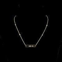 14K Yellow Gold Station Necklace with Bezel Set Round Lab-Grown Diamonds - 0.40 Total Carat Weight - Covaloro Fine Jewelry