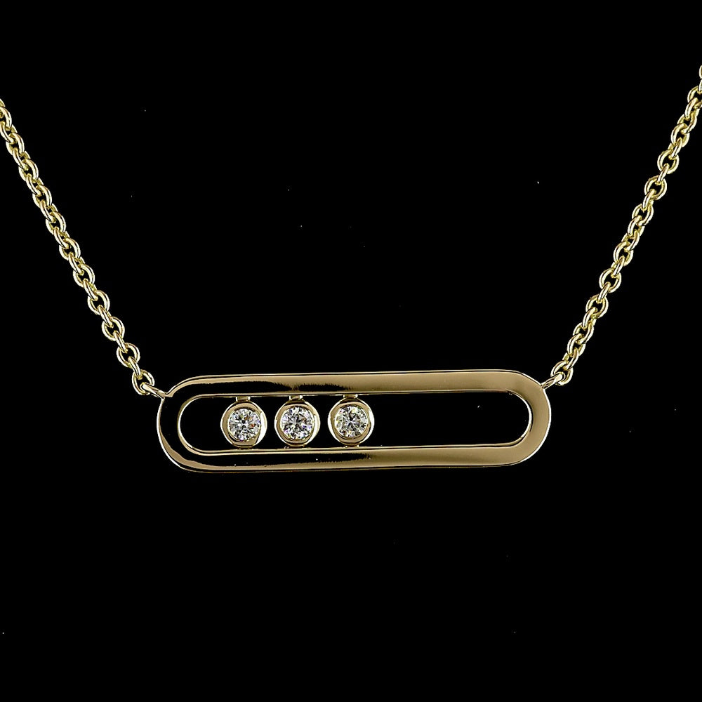 14K Yellow Gold Station Necklace with Bezel Set Round Lab-Grown Diamonds - 0.40 Total Carat Weight - Covaloro Fine Jewelry