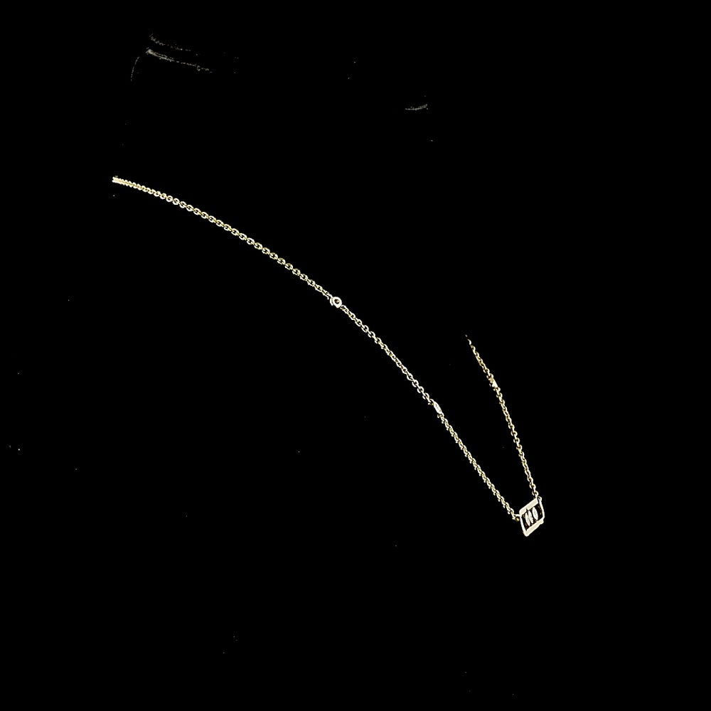 14K Yellow Gold Station Necklace with Bezel Set Round Lab-Grown Diamonds - 0.40 Total Carat Weight - Covaloro Fine Jewelry