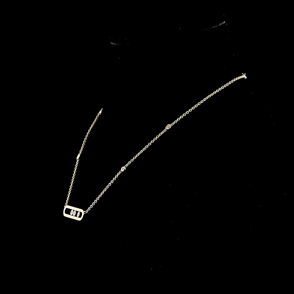 14K Yellow Gold Station Necklace with Bezel Set Round Lab-Grown Diamonds - 0.40 Total Carat Weight - Covaloro Fine Jewelry