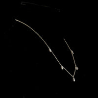 14K Yellow Gold Station Necklace with Five Pear Shape Lab Diamonds - 2.10 Carat Total Weight E-F VS1 - Covaloro Fine Jewelry