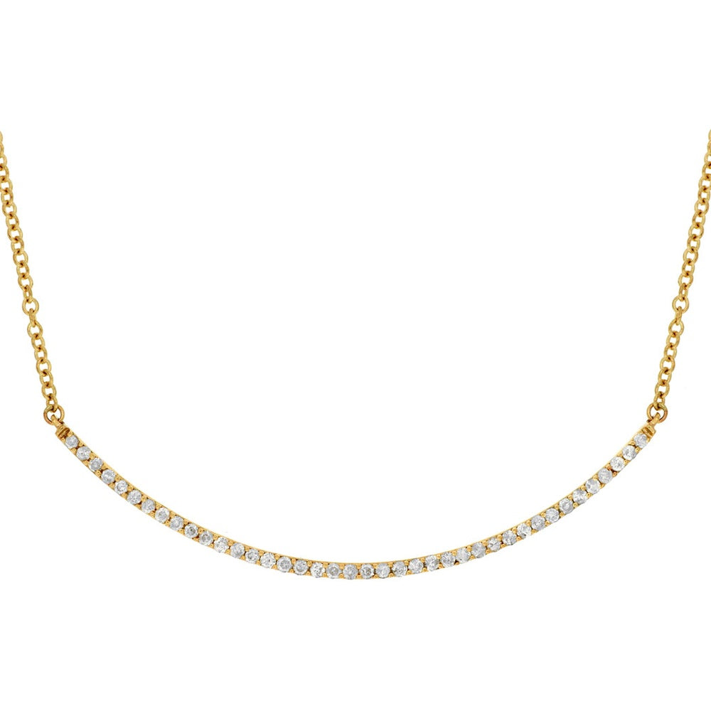 14K Yellow Gold Station Necklace with Prong-Set Round Diamonds - 0.50 Carat Total Diamond Weight - Royal Jewelry