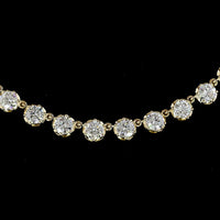 14K Yellow Gold Station Necklace with Round Brilliant Cut Lab Diamonds - 10.44 Carat Total Weight, E-F VS1 Clarity - Covaloro Fine Jewelry