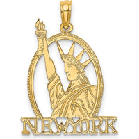 14K Yellow Gold Statue of Liberty New York Charm Pendant - 21mm Length by Oro Pregiato