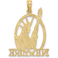 14K Yellow Gold Statue of Liberty New York Charm Pendant - 21mm Length by Oro Pregiato