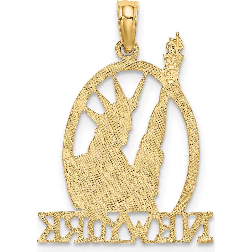 14K Yellow Gold Statue of Liberty New York Charm Pendant - 21mm Length by Oro Pregiato