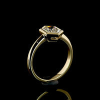 14K Yellow Gold Step Marquise Cut Lab Diamond Solitaire Ring with Bezel Setting - 1.55 Carat Total Weight, E-F Color VS1 Clarity - Covaloro Fine Jewelry