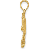 14K Yellow Gold Stingray Charm - Polished Ocean-Inspired Pendant by Oro Pregiato