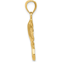 14K Yellow Gold Stingray Pendant - Solid Casted Charm with Polished Finish by Oro Pregiato