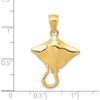 14K Yellow Gold Stingray Pendant - Solid Casted Charm with Polished Finish by Oro Pregiato