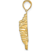14K Yellow Gold Stone Harbor Conch Shell Pendant with Textured Finish - 28mm Length by Oro Pregiato